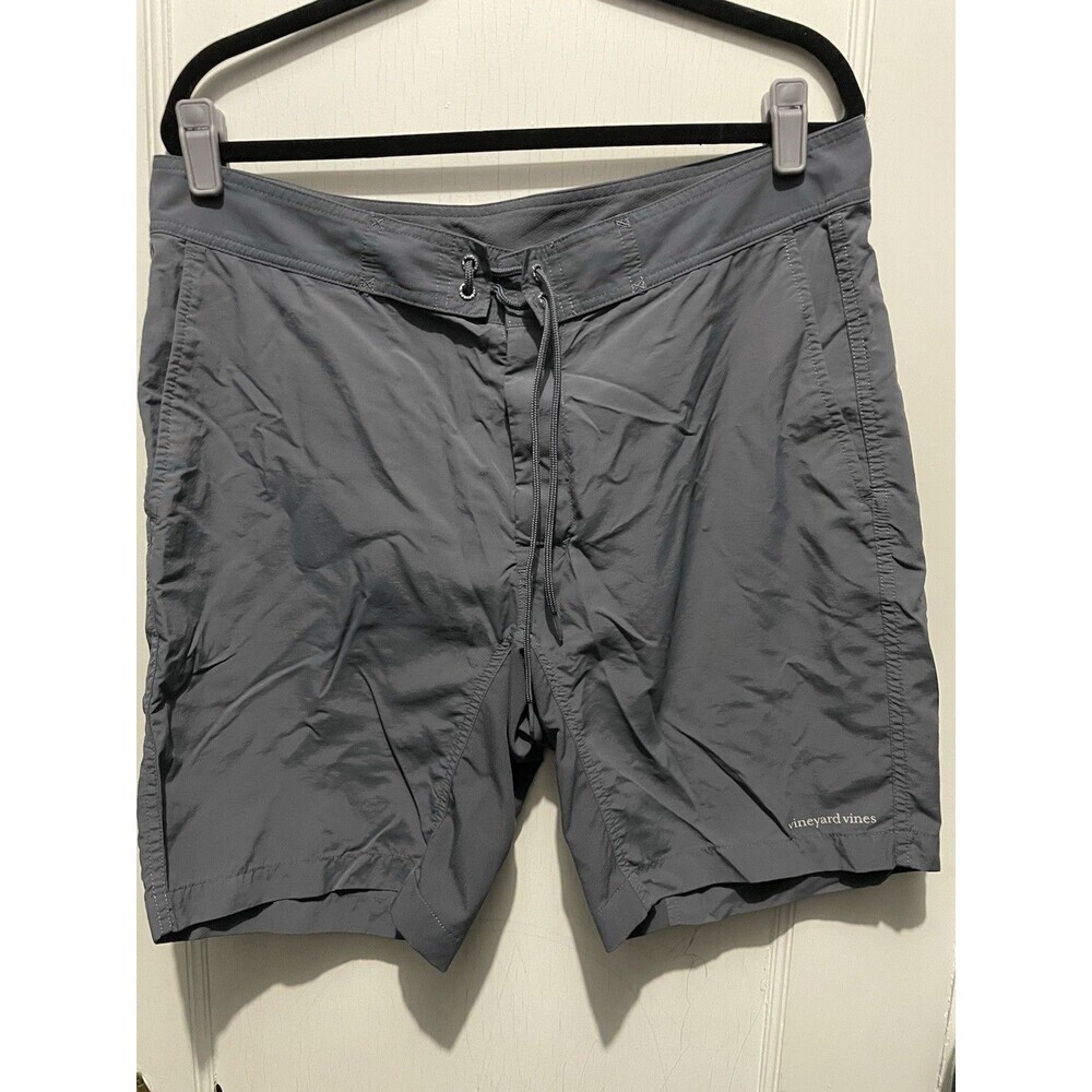 Vineyard Vines Wavebreaker Shorts Men's Size 36 Gray Solid Nylon SS-1723